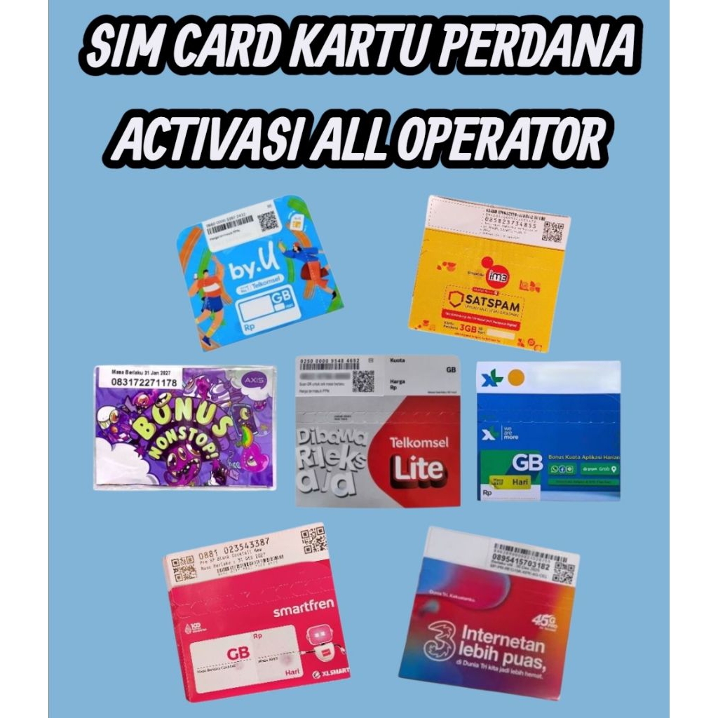SIMCARD KARTU PERDANA ALL OPERATOR MURAH ACTIVASI SUDAH BISA LANGSUNG REGISTRASI