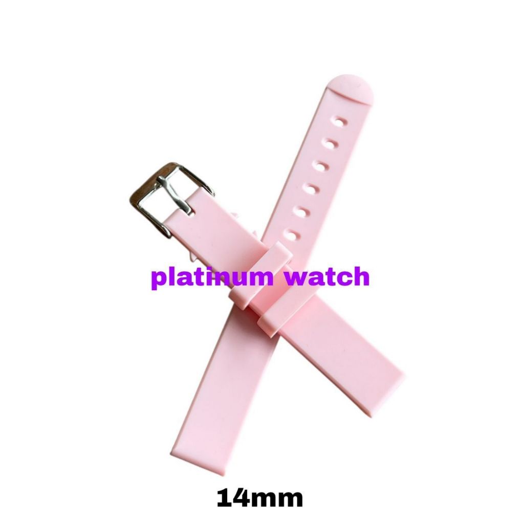 Strap Tali Jam Tangan Karet Universal Warna PINK bs utk Q&Q q&q QNQ qnq qq Casio dan lainnya Ukuran 
