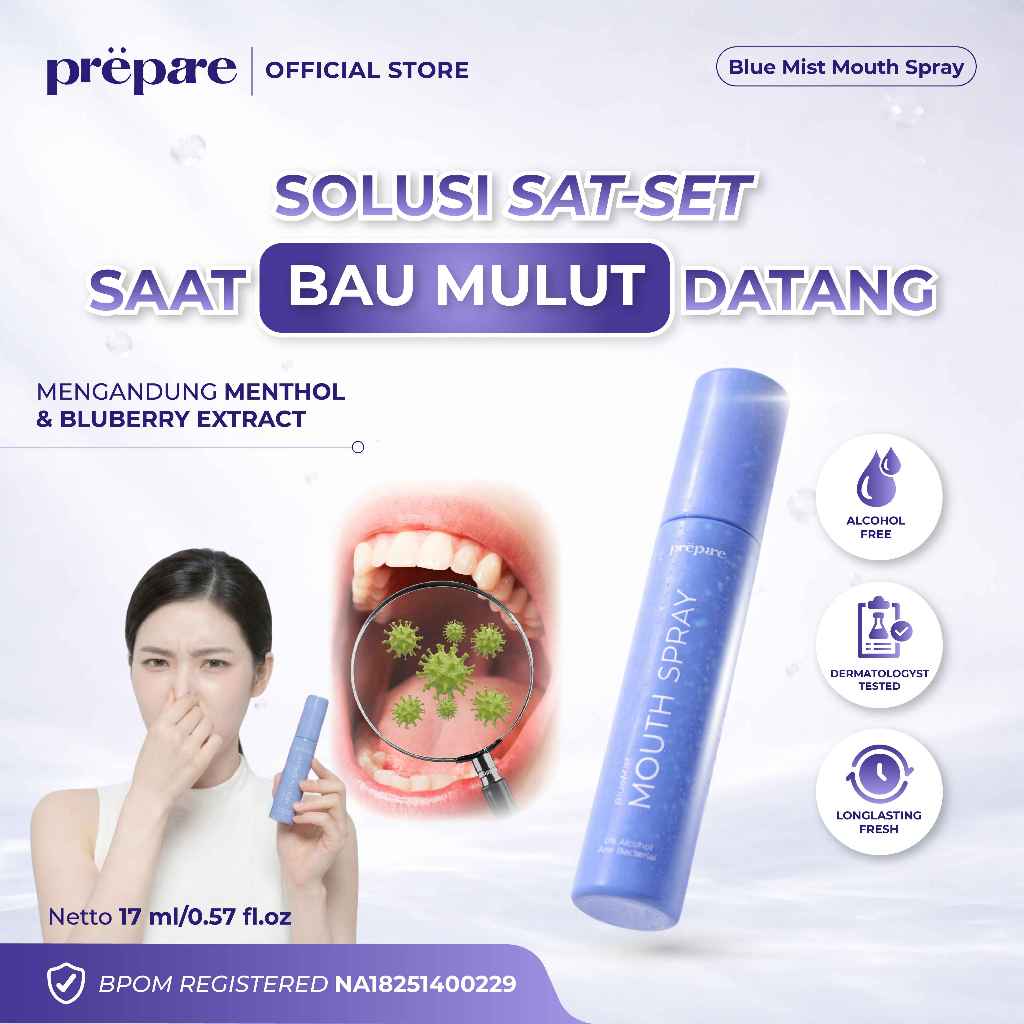 Prepare Mouth Spray Bau Mulut Spray Bau Mulut Praktis Pengharum Mulut Penyegar Nafas Mulut Wangi Hal
