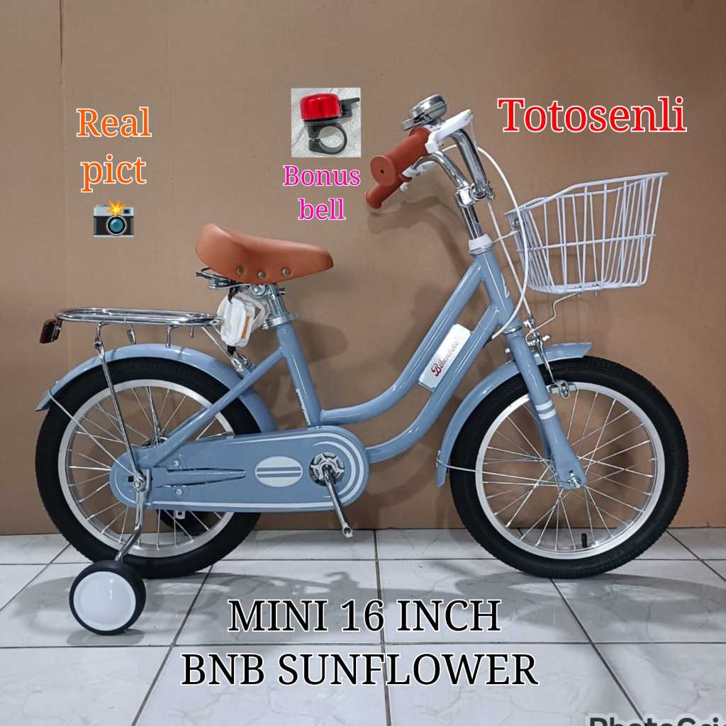 sepeda anak mini 16 inch sunflower bnb bike sepeda anak perempuan mini 16 inch sunflower