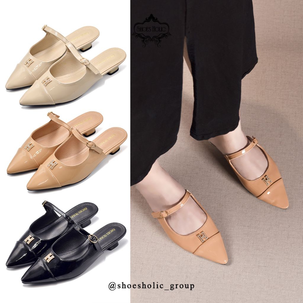 Sandal Heels Hak 2cm Wanita Import 722-129 [3 warna]