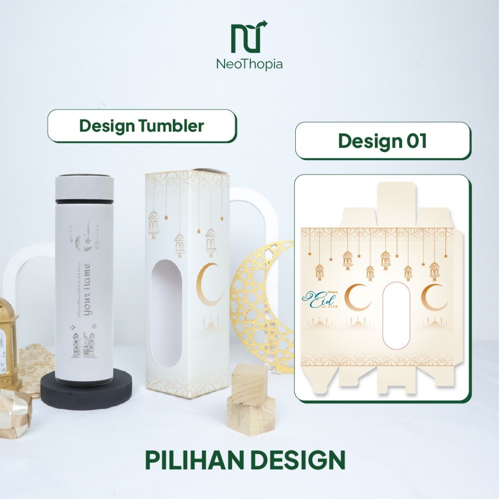 Tumbler Sakura 450ml Grafir 1 sisi LEBARAN & idul fitri Hampers / incluaded Soft Box Lebaran