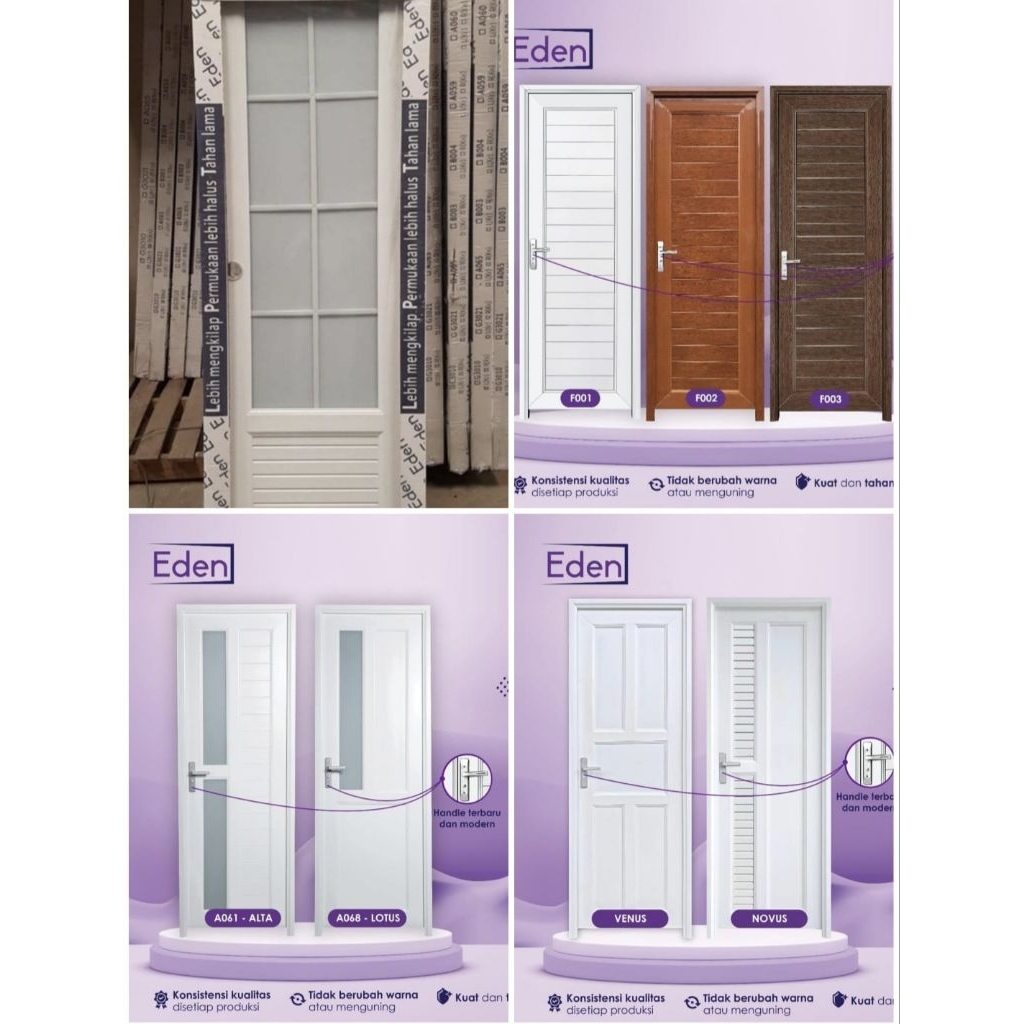 PINTU KAMAR MANDI UPVC MEREK EDEN