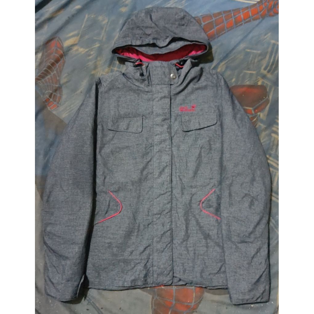 Jaket Outdoor Gorpcore Jack Wolfskin Texapore Microguard Silver MP3 Gray
