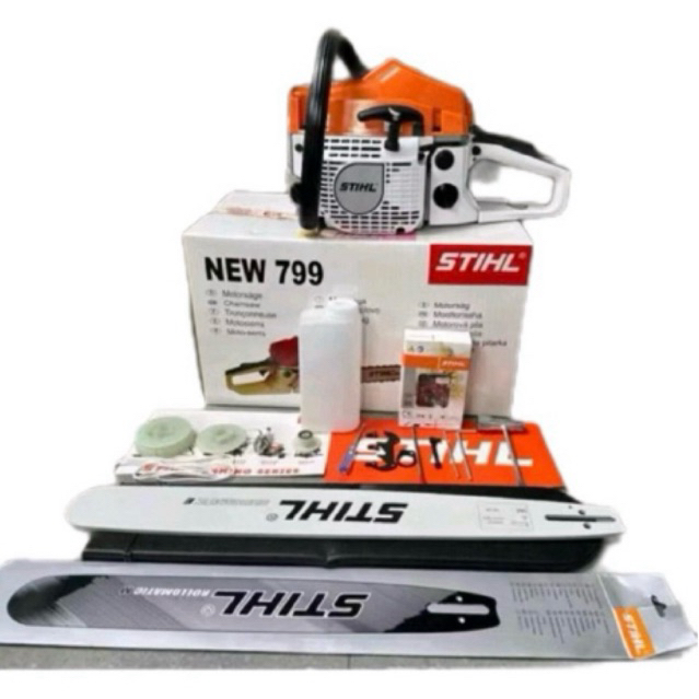 MS799-promo mesin Senso kecil komplit/fullset bar 22 inch laser baja asli merk STIHL