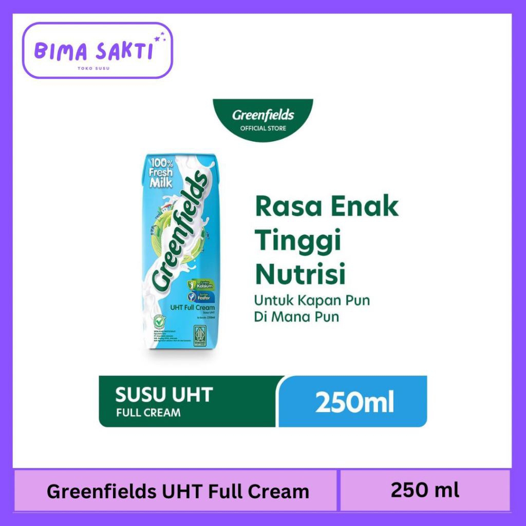 Greenfields UHT Full Cream 250 ml x karton