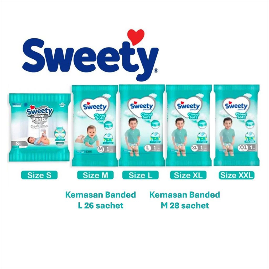 Sweety silver pants pempers ukuran xl 1 renceng is 6