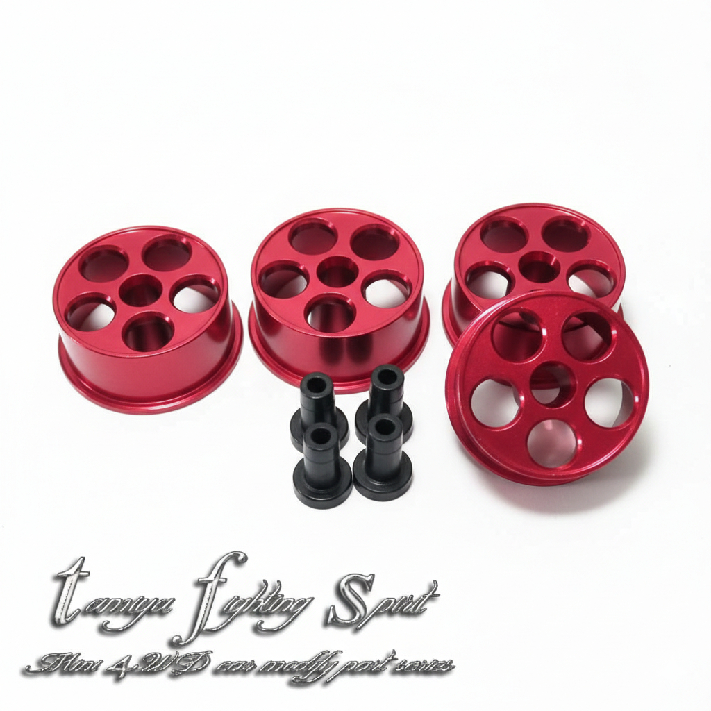 Rep Velg ALU Tamiya 4pcs 94710  Aluminium Wheel  Velg ALU 5 M Red (VA5M04)