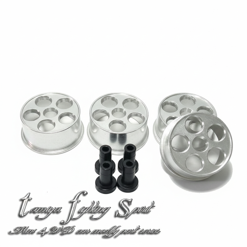 Rep Velg ALU Tamiya 4pcs 94710  Aluminium Wheel  Velg ALU 5 M Silver (VA5M05)