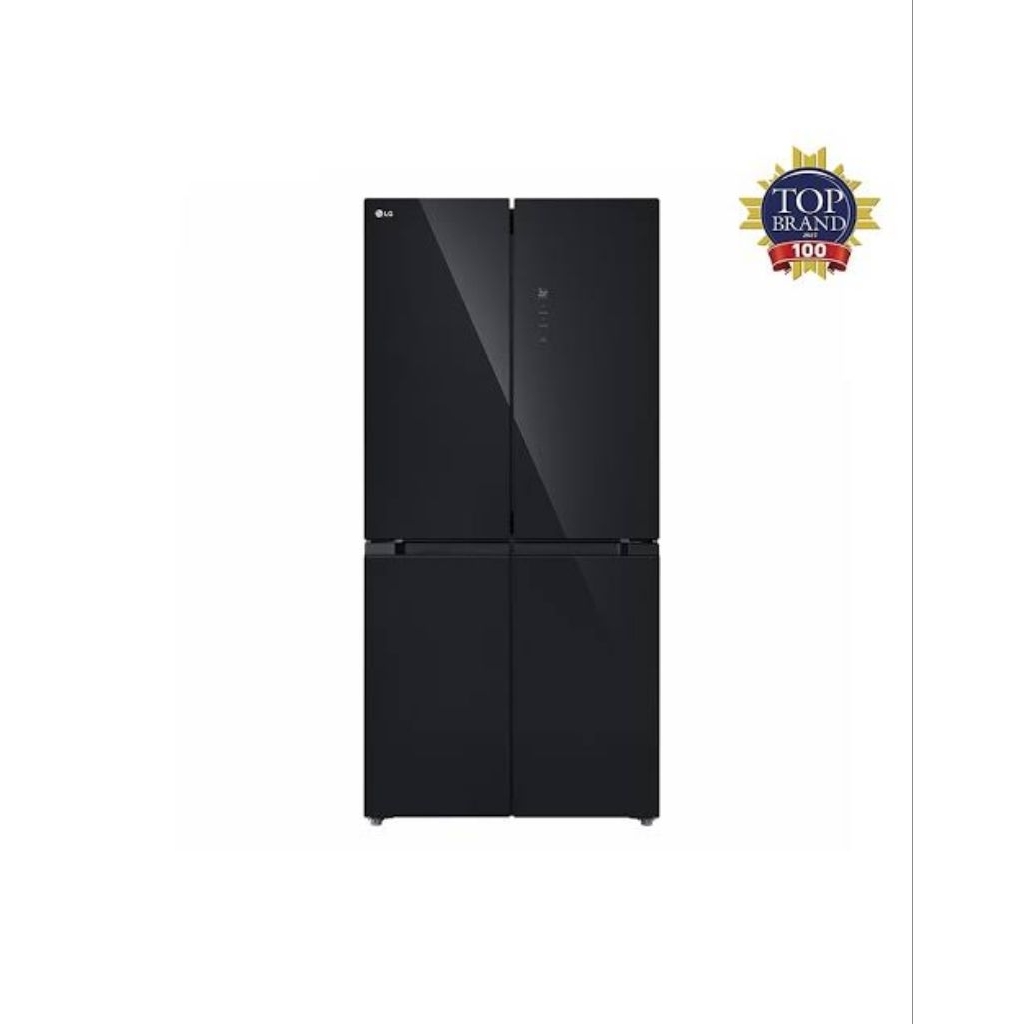 KULKAS 4 PINTU LG BLACK GLASS GC-FB47FMGAH