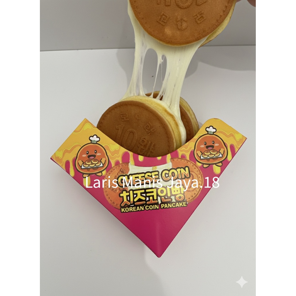 [100,200&500pcs] box kemasan wadah Cheese Coin 10 yen jepang waffle dustray pancake oppa koin