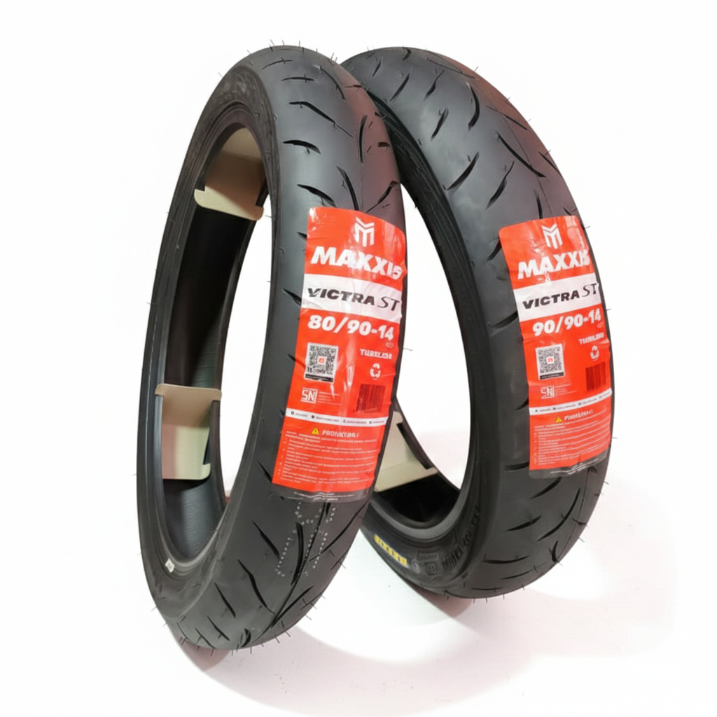 SEPASANG BAN MOTOR VARIO BEAT MAXXIS VICTRA ST 80/90-14 & 90/90-14 TUBELESS
