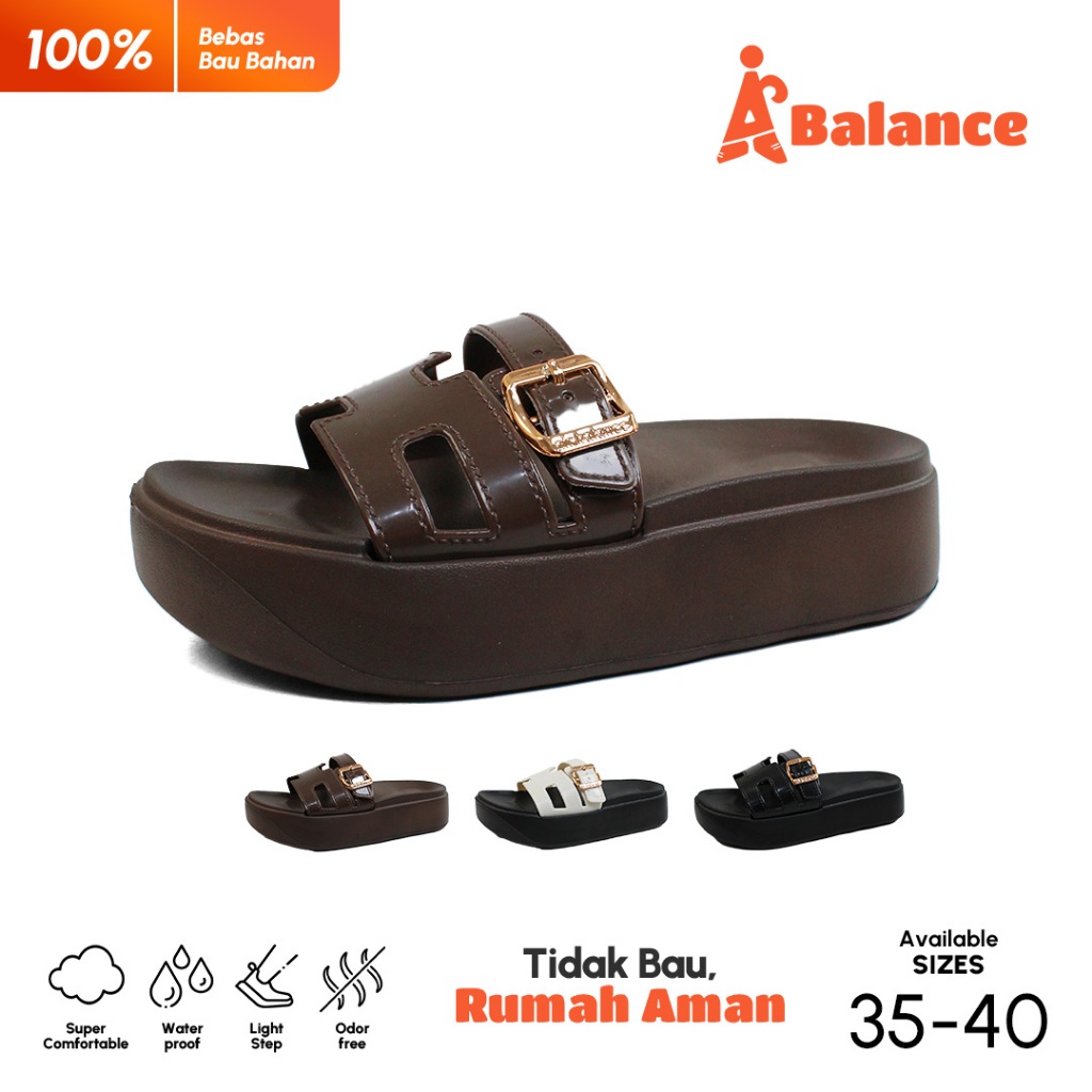 Air-Balance Sandal Slop Polos Karet Jelly Wanita Casual Anti Licin Nyaman 809-H