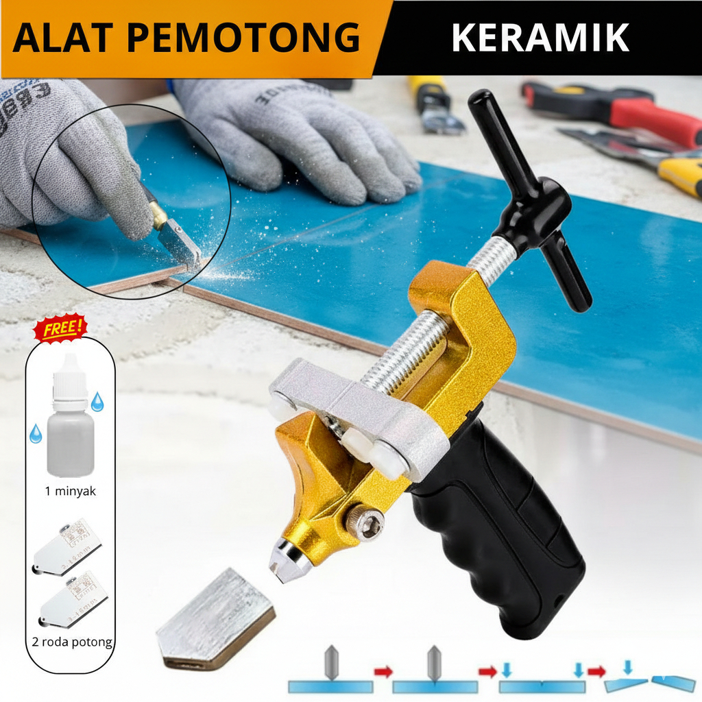 Tile Cutter pemotong ubin keramik kaca granit alat pemotong kaca 2 in 1