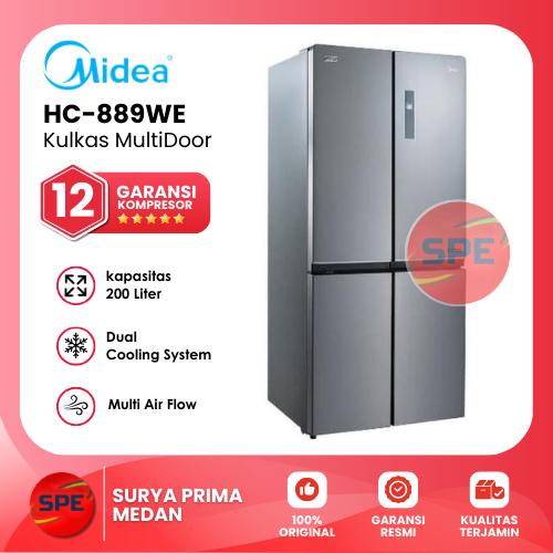 KULKAS 4 PINTU INVENTER BESAR MIDEA HC-889WE / HC889WE (MEDAN)