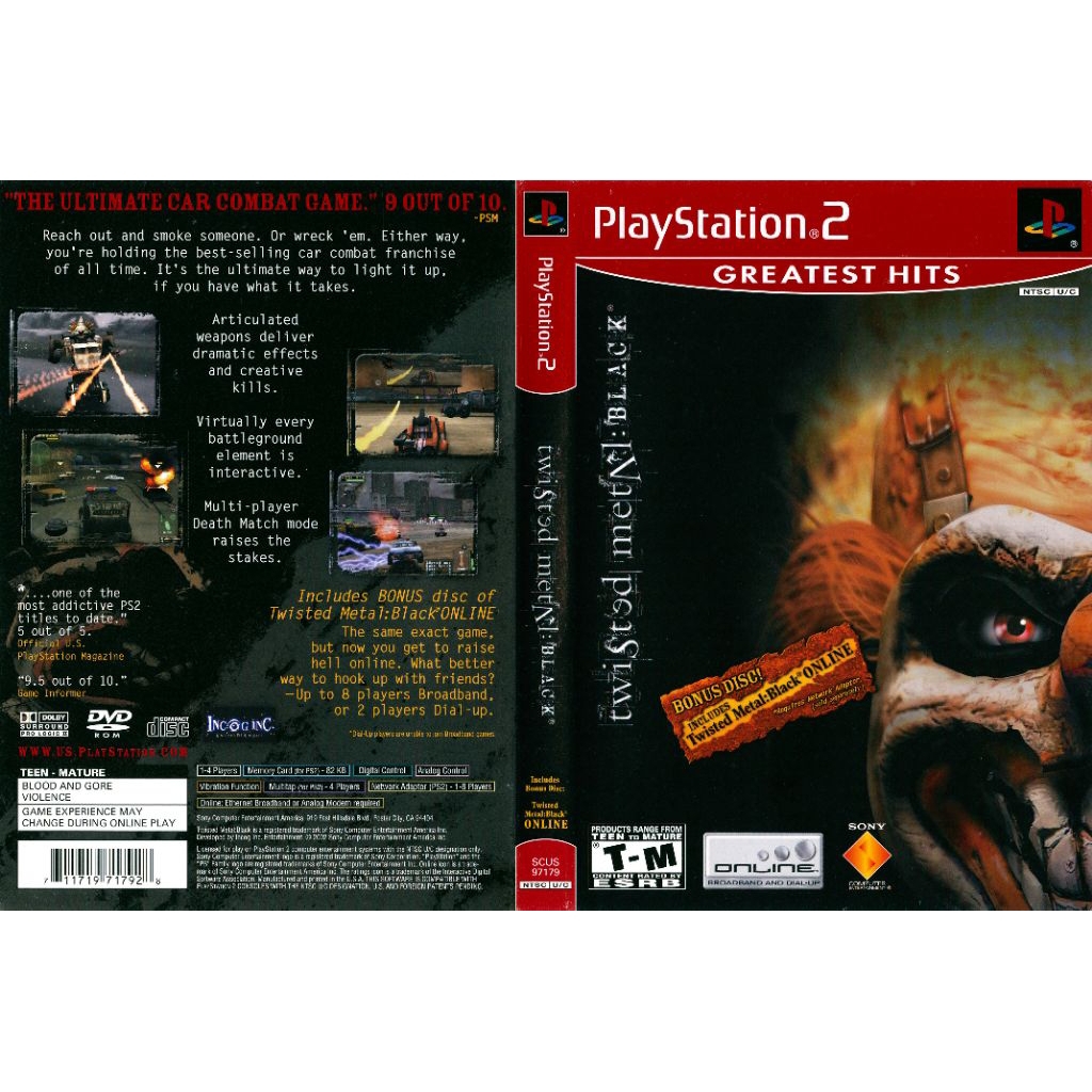 Kaset Video Game Twisted Metal on Black PlayStation 2 - Kaset Ps2 - Kaset Game Ps2 - Kaset Video Gam