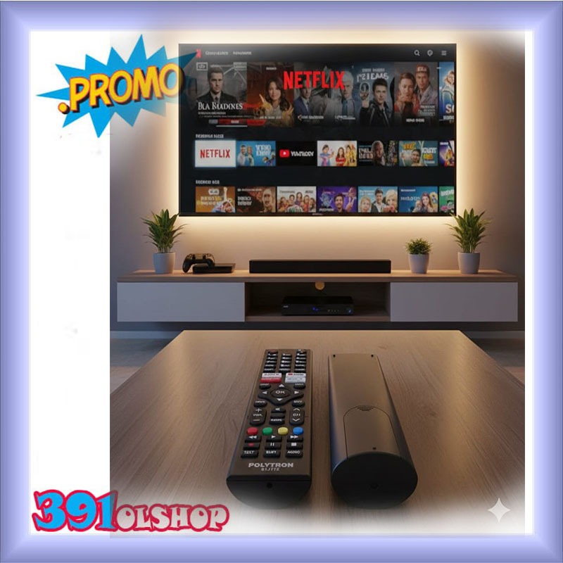 Remot Led TV Polytron 4K UHD Android TV 50/55 Inch Remot TV Polytron Smart
