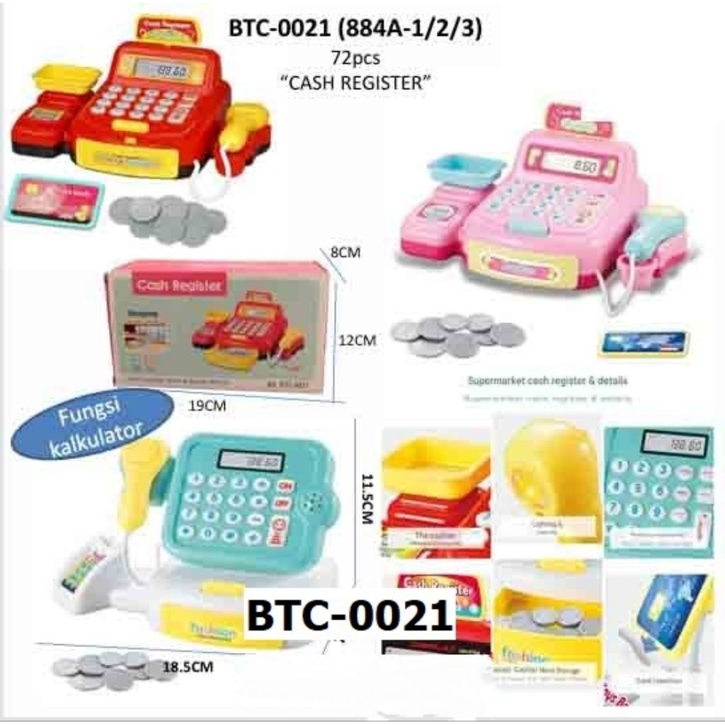 Mesin Kasir B/O BTC-0021/884A-1/2/3