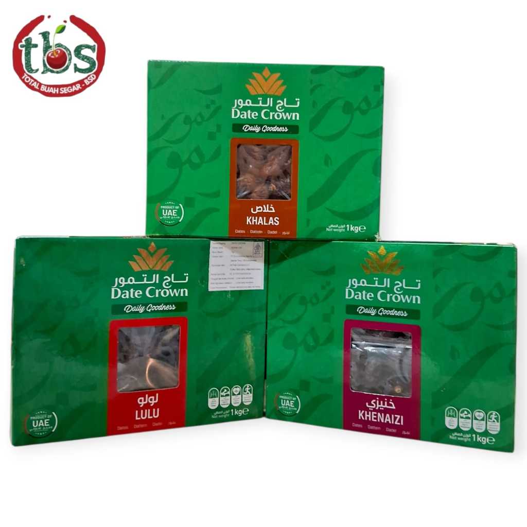 TBS-BSD KURMA DATE CROWN LULU / KURMA DATE CROWN KHALAS / KURMA DATE CROWN KENAIZI 1KG