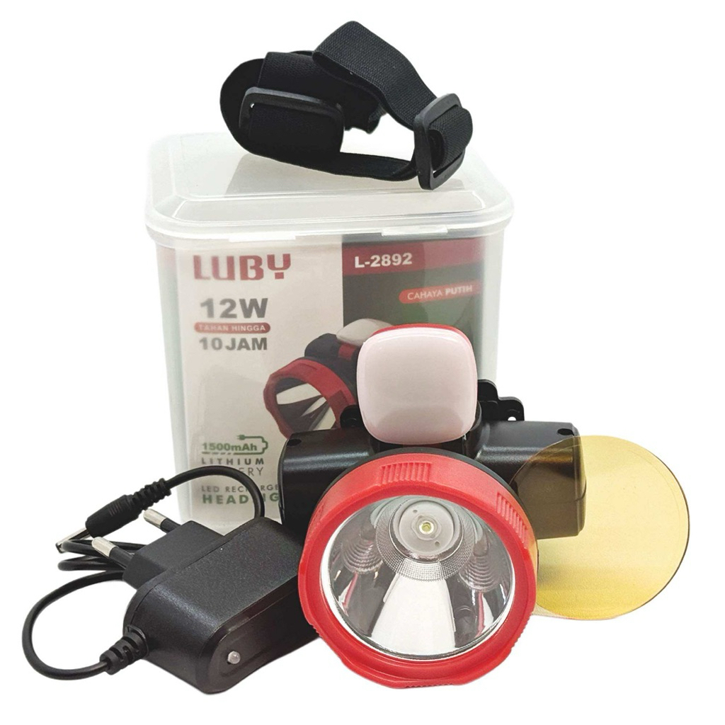 Luby Senter Kepala Luby 12 Watt Tahan 10 Jam L 2892 Original Luby Headlamp Putih Kuning