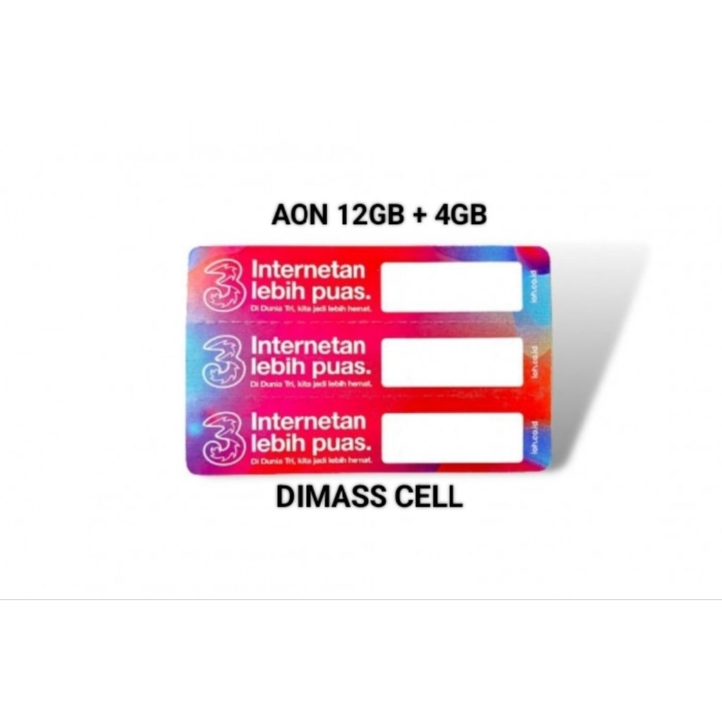 Voucher TRI Aon 12GB + 4GB