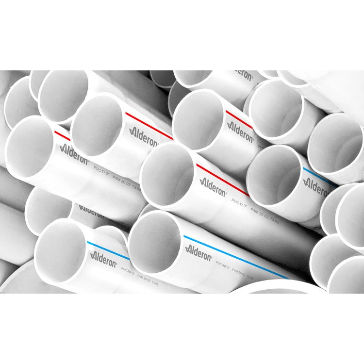 Pipa UPVC Alderon Putih Type AW Panjang 4 Meter Ukuran 1/2" 3/4" 1" 11/4" 11/2" 2" Alderon AW