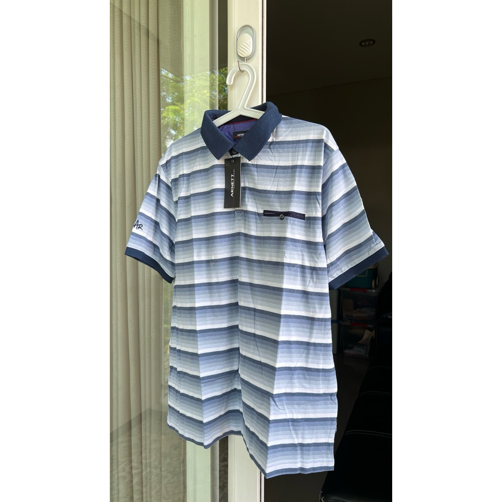 Preloved/New Kaos Polo Pria Arnett Strip Blue XL