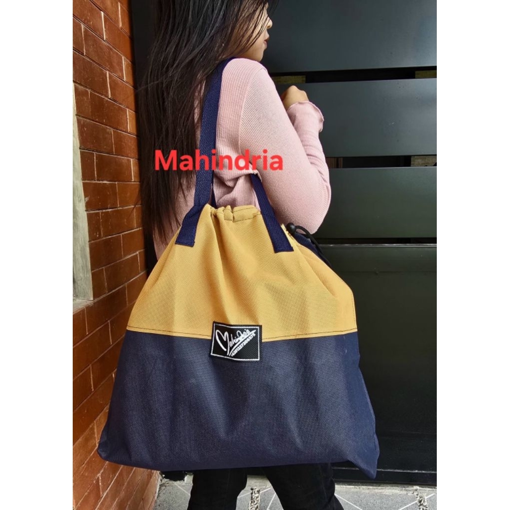 tas belanja /totebag murah bisa untuk tas laundry bahan tebal kapasitas besar warna warni tali bahu 
