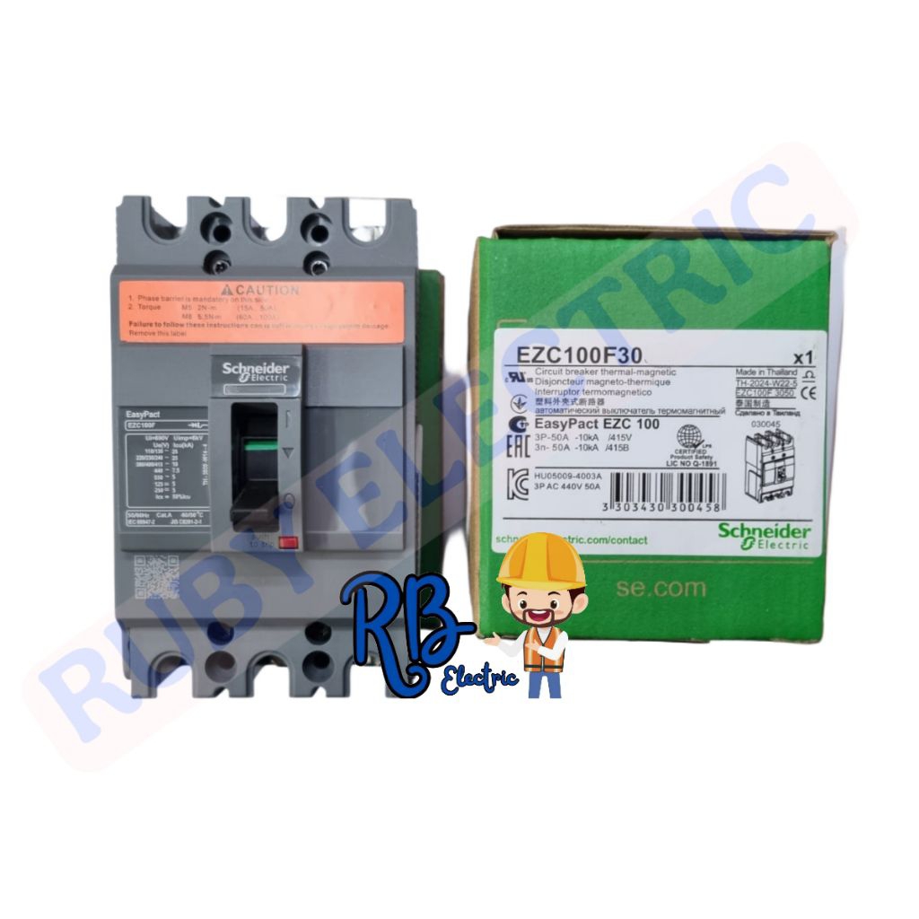 MCCB Schnaider EZC 100F 100A 3 Pole / MCCB EZC 100F 100A 3P