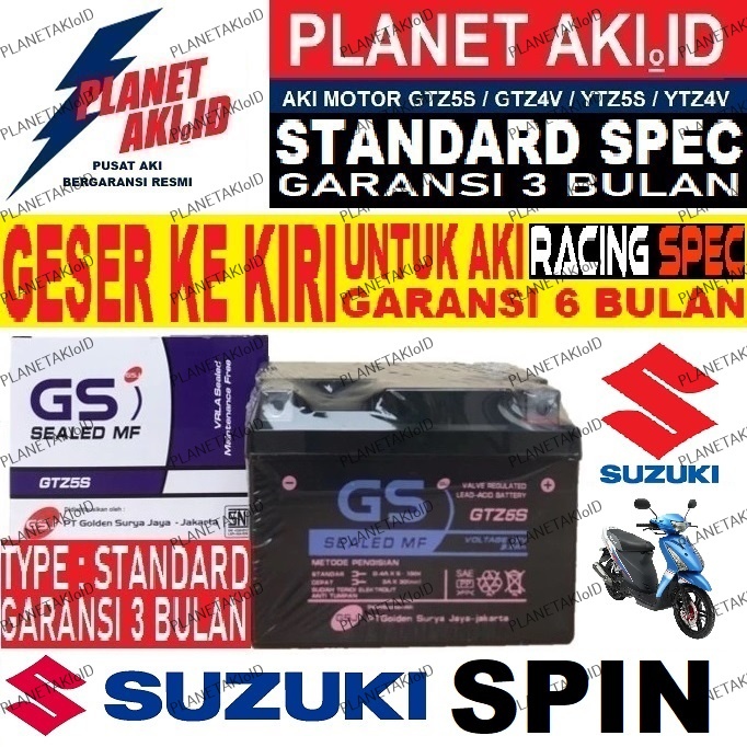Aki Motor Suzuki Spin Aki Kering Accu Kering MF GTZ5S