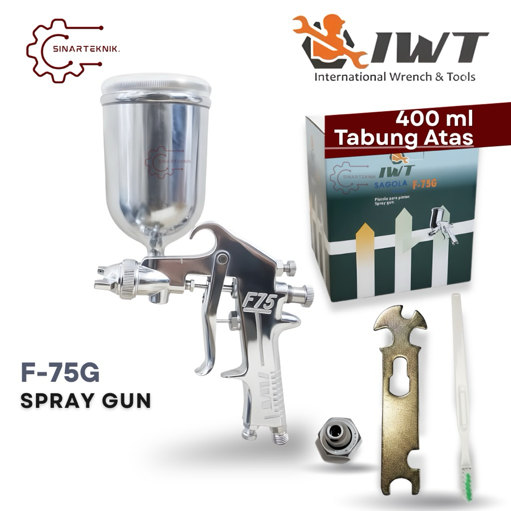 Spray Gun F 75G IWT Sagola 400 ml Tabung Atas Alat Semprot Cat IWT Sagola Original