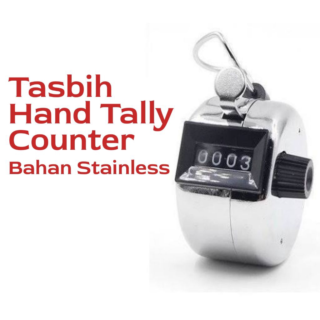 Tasbih Hand Tally Counter - Stainless Silver