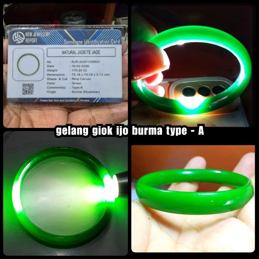 gelang batu giok ijo kuno lawasan asli Burma myanmar