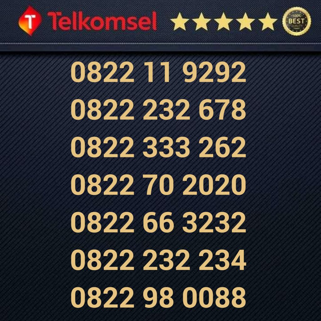 Kartu Perdana SIMPATI 10 Digit Nomor cantik - 0822 11 92 92 0822 232 678 0822 333 262 0822 70 20 20 