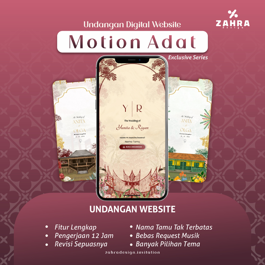 Undangan Digital Website Pernikahan Tema Adat Jawa, Sunda, Batak dll | Tema Foto & Animasi