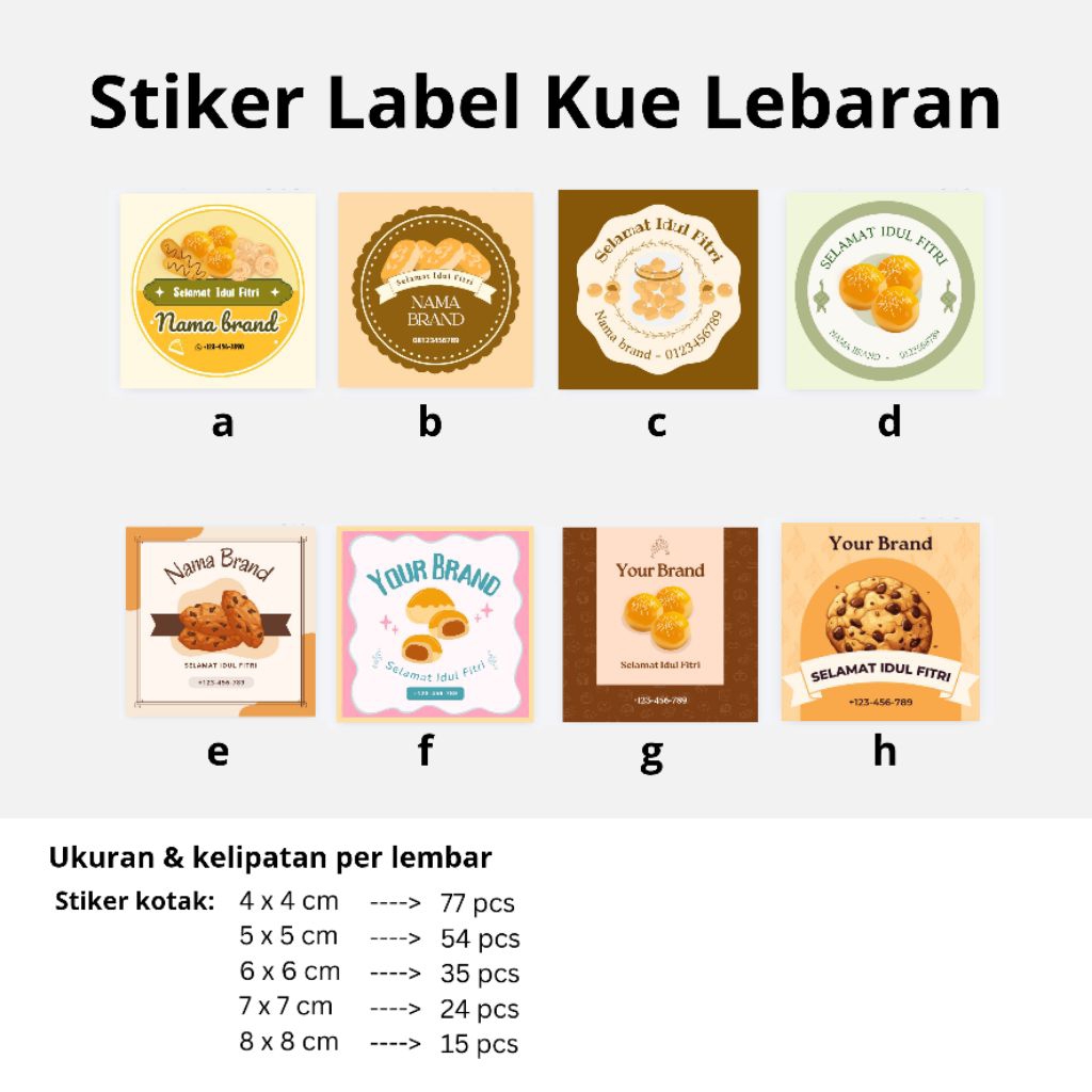 Stiker Kue Idul Fitri Stiker label kue lebaran