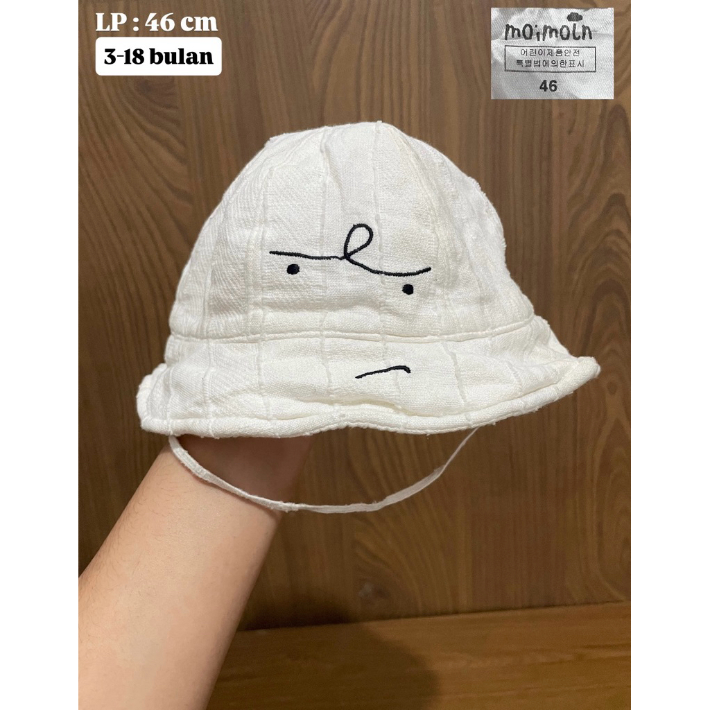 Topi Bucket MOIMOLN Bayi Perempuan/Laki-Laki Usia 3-18 Bulan / OOTD Kekinian Anak 1 Tahun / Assesori