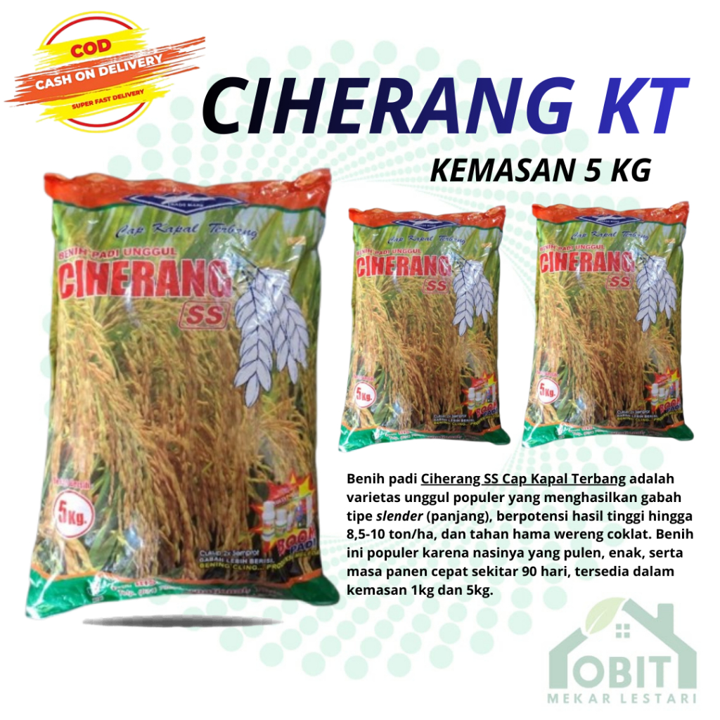 BENIH PADI PP KERKAJA KEMASAN 5K VARIETAS CIHERANG DAN PEPE SRIPUTIH ORIGINAL