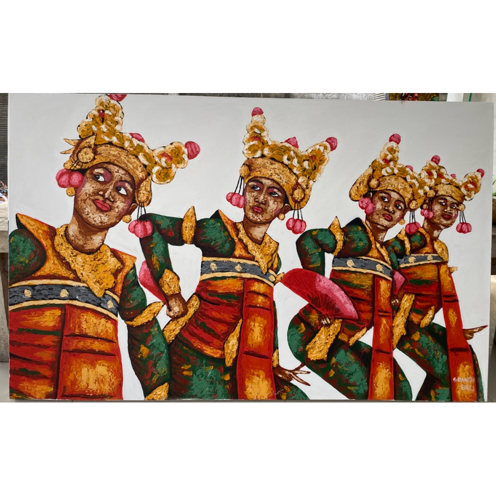 Dijual Lukisan Legong Keraton, Lukisan Timbul, Lukisan Canvas,Lukisan Bali