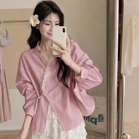 BEFAST - ZJD KEMEJA SOSANA MODEL KIMONO KERAH SANGHAI LENGAN PANJANG WANITA OUTFIT NONGKRONG CAFE / 