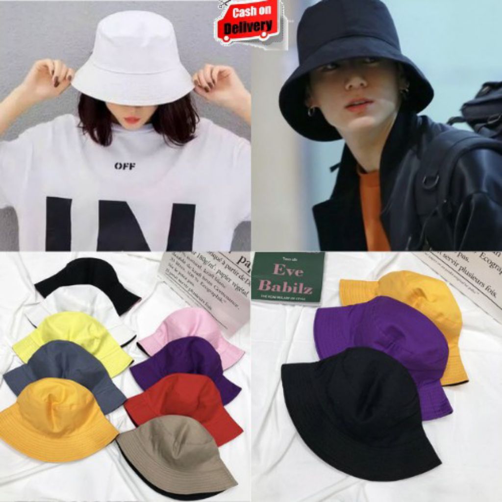 Topi Korea Bucket Polos