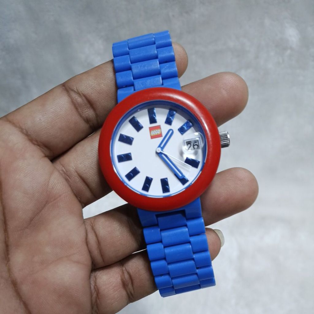 Jam lego original for dewasa diameter 4cm plus tanggal