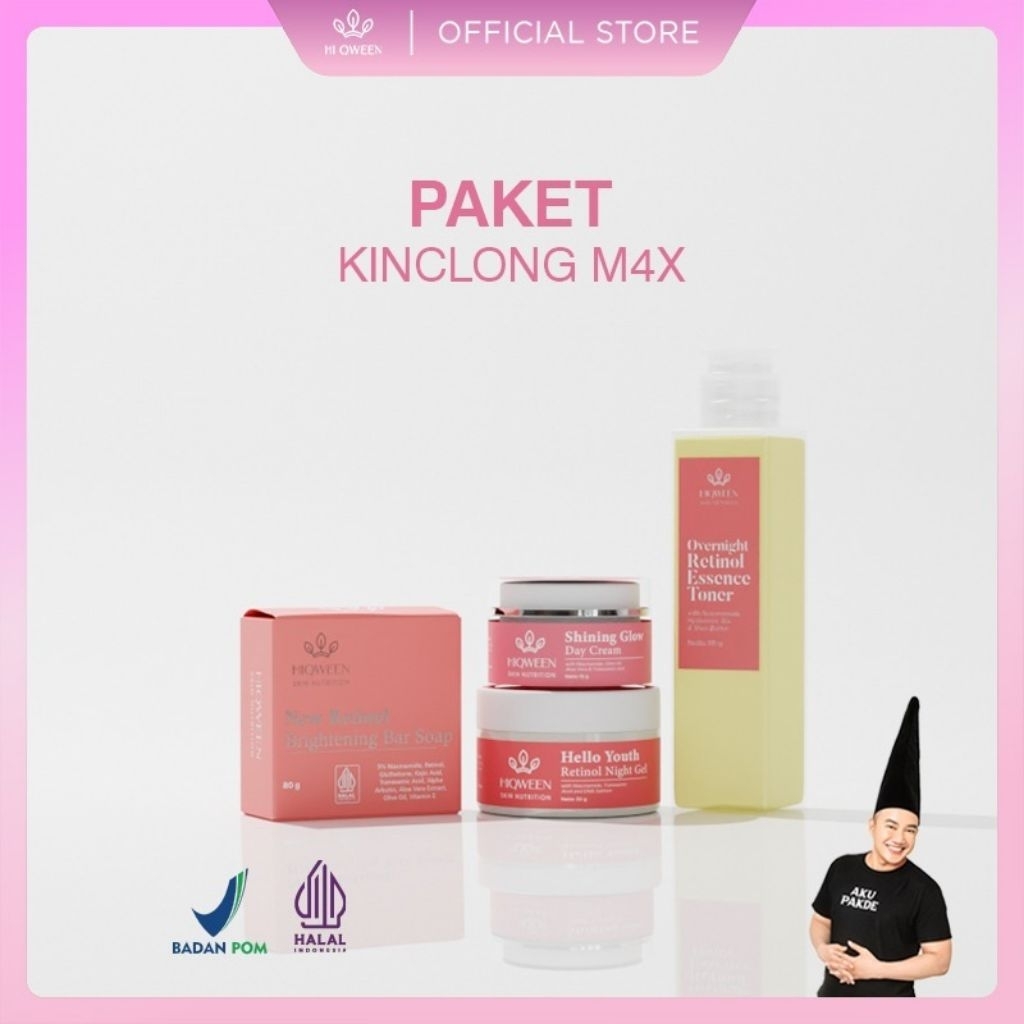 PAKET KINCLONG M4X (SABUN,TONER,DAY,NIGHT) HIQWEEN