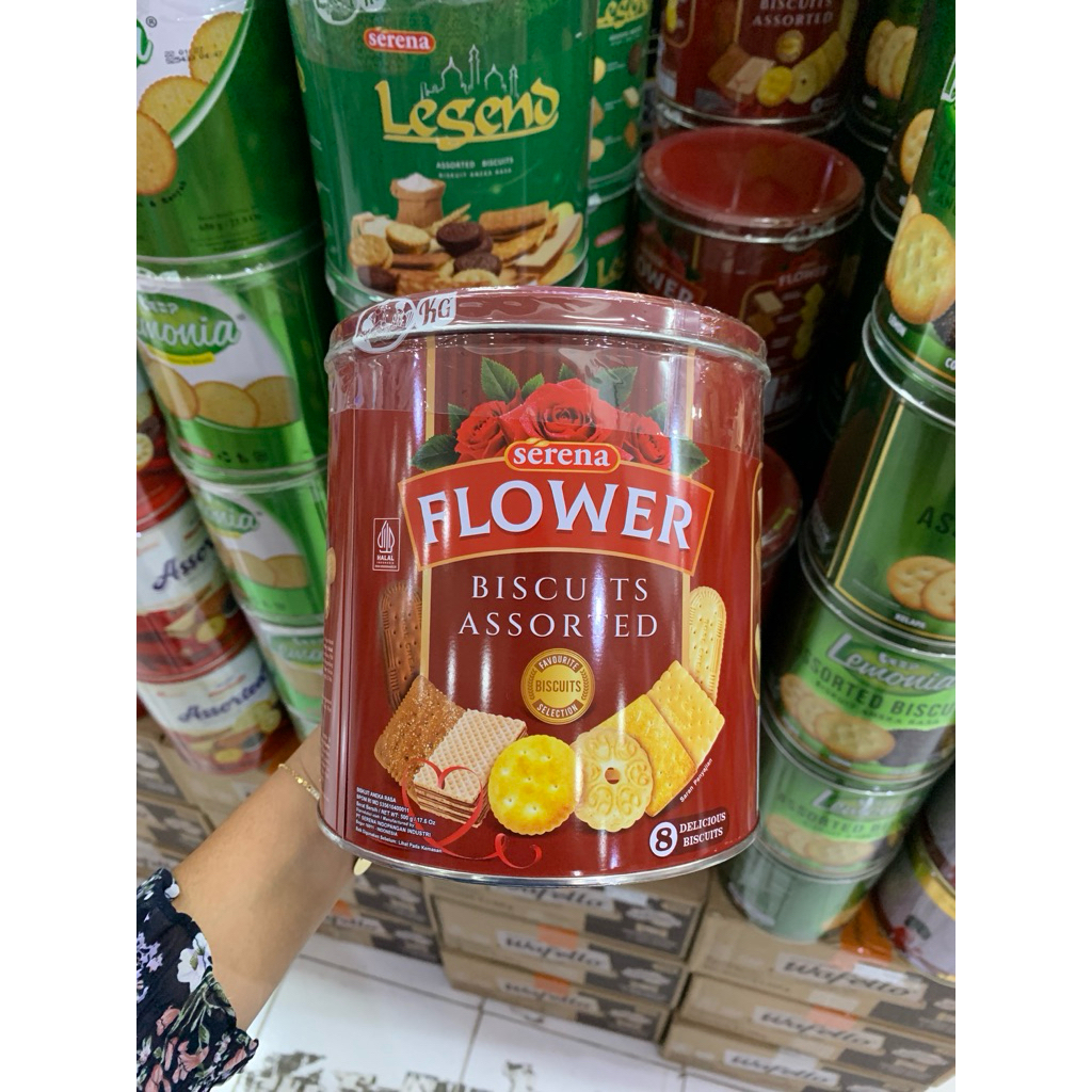 Serena Flower Assorted 500gr | jajan lebaran | jajan lebaran murah | jajan kaleng | jajan kaleng mur
