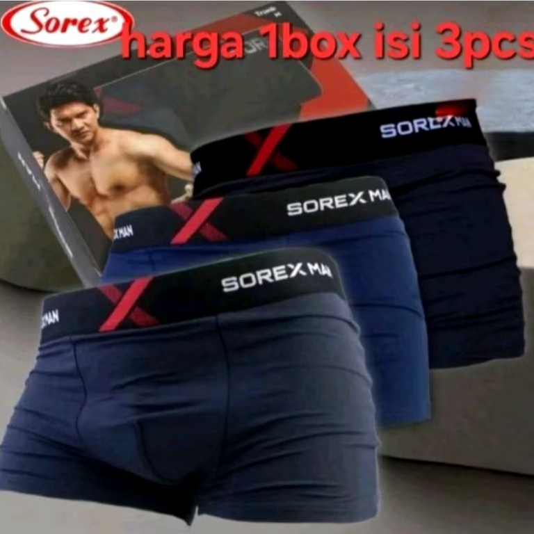 [1 KOTAK ISI 3 PC] BOXER / BRIEFS PRIA SOREX MAN M 3906 / M 2012 / M 3010 / M 1011 / M 1012