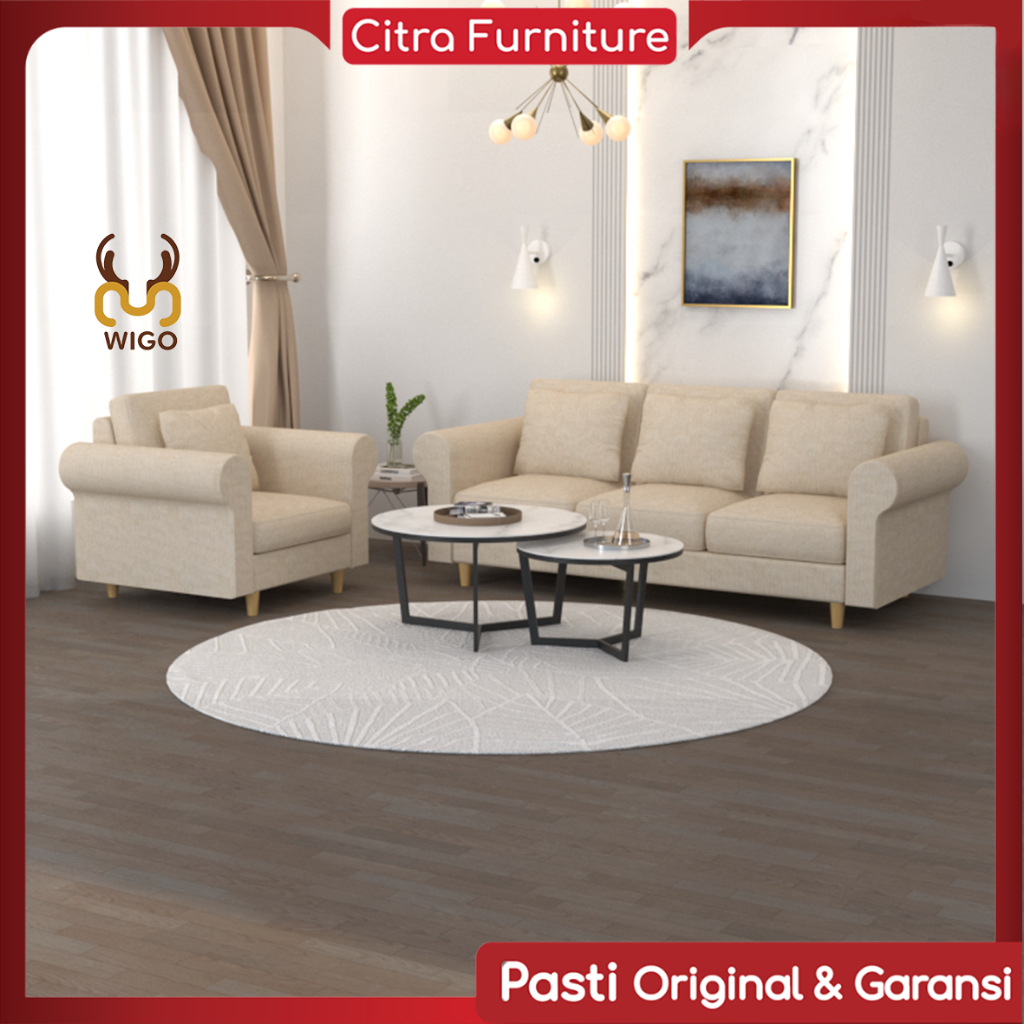 Sofa Retro Minimalis set 3+1 Seater PANAMA Series | Sofa Scandinavian 3+1 Dudukan
