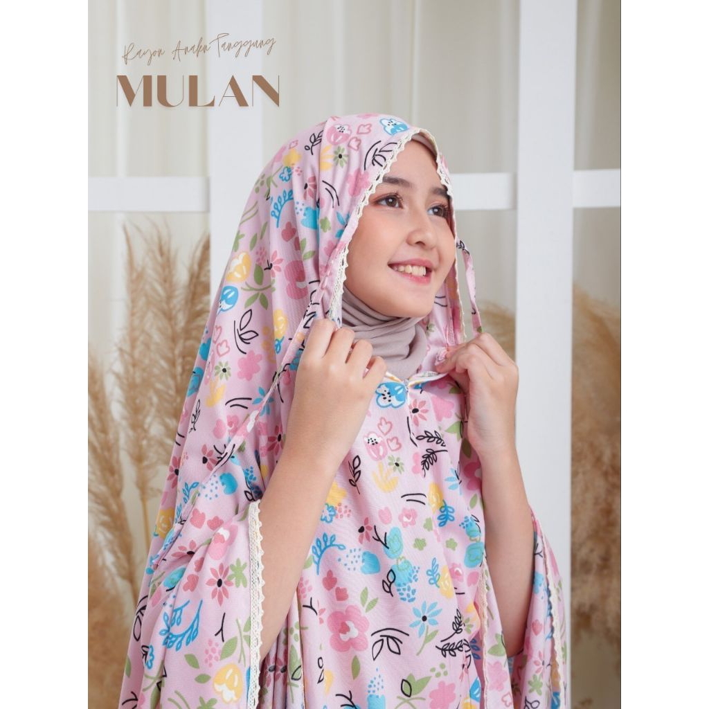 Mukena Remaja Tanggung Bahan Rayon Viscose 2in1 Motif Lucu