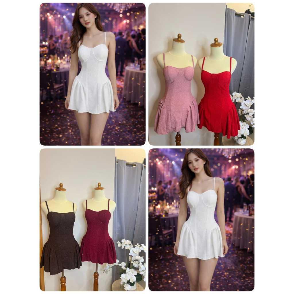 Jimiso - 749 / gaun pendek wanita / dress pesta  wanita / dress mini pesta / mini gaun kemben / dres