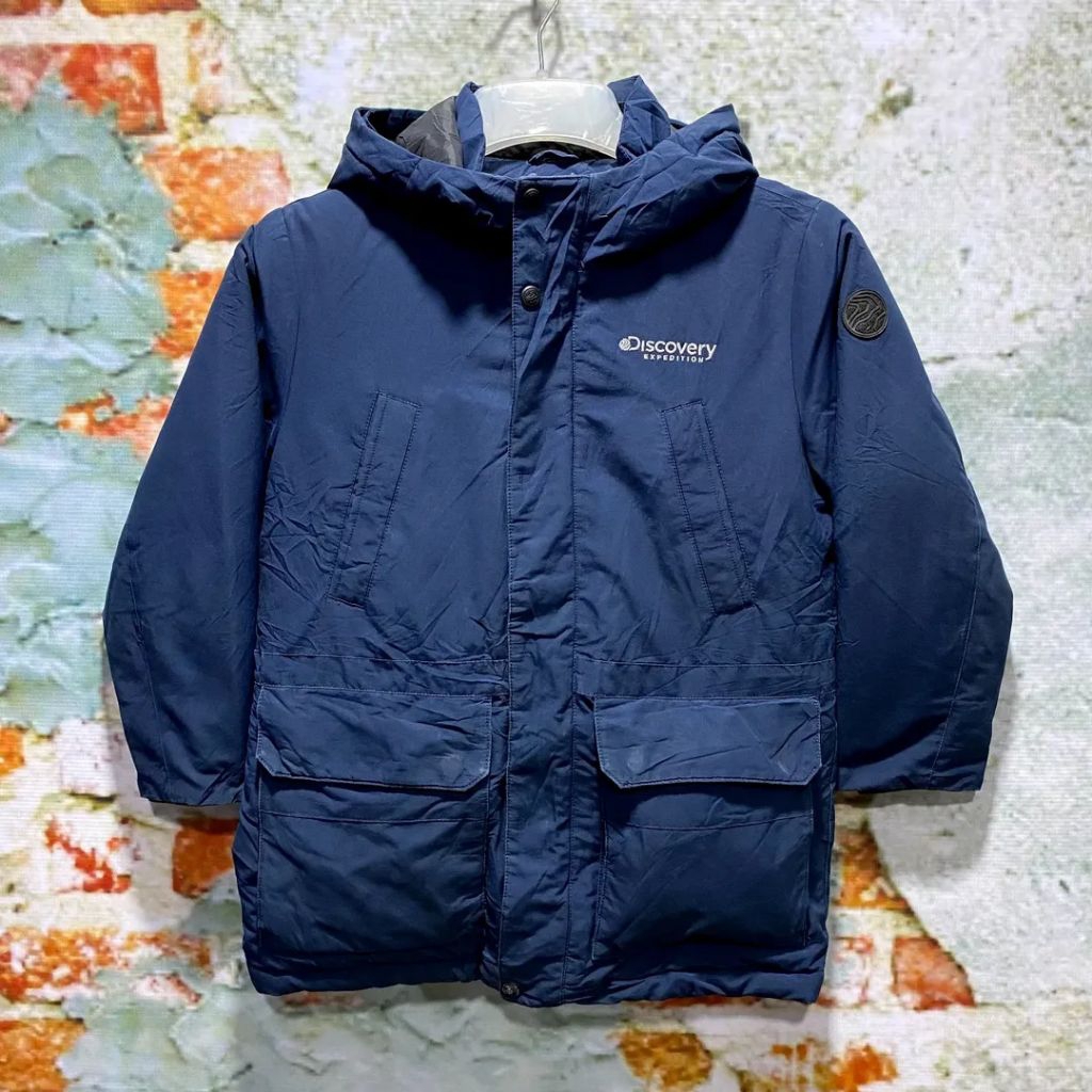 jaket gunung anak DISCOVERY bulu angsa M (140) casual hangat bagus ORIGINAL