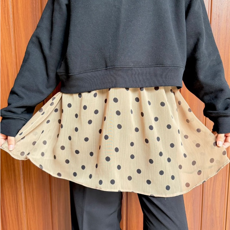 Berbinar - Layering Lace Skirt Rok Motif Polkadot